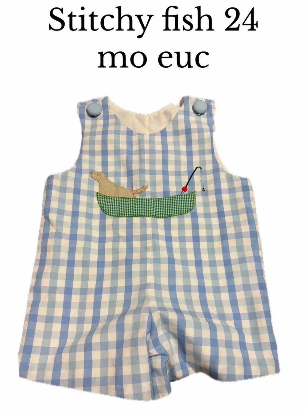 Stitchy fish 24 month shortall dog in boat